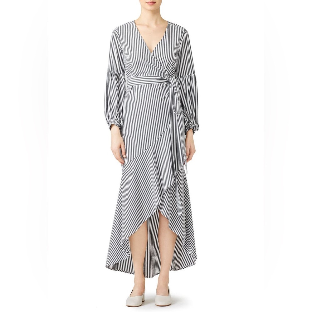 Shilla Superior Stripe Wrap Maxi Dress Size L